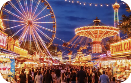 Carnival lights at night